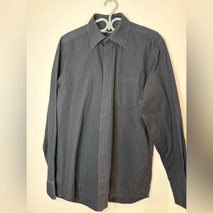 T374- Men's Black Button Down Shirt